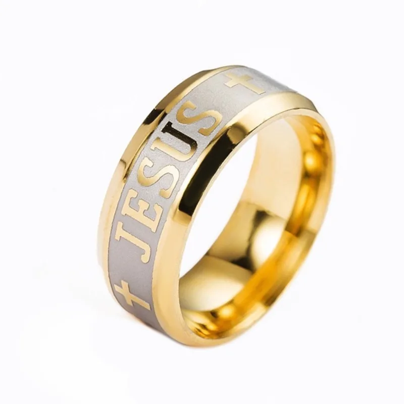 Bague religieuse en acier inoxydable, 8mm, croix de jésus, dieu russe, nous sauver, pour hommes et femmes, bijoux chrétiens