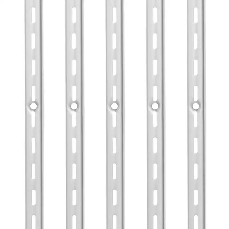 

Wall Shelving Track 39-inch 10 Pack For Closet Garage Pantry, Heavy Duty Single Slot Rails Vertical Mounting System 40 Screws Included Silver Color Metal Construction Adjustable Storage Support Organization Solution Pack of 10 Units 39" Length