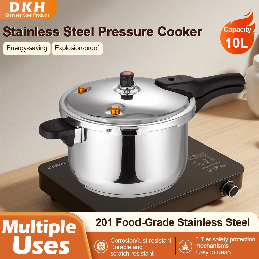 

Liantong 10L Stainless Steel Pressure Cooker Large Capacity CE Certified Explosion-Proof Safe for Restaurant Hotel Catering Use