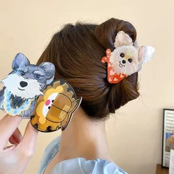 1pc cute animal cat, tiger head gripper, cartoon medium acrylic hair grip, shark clip on the back of the head