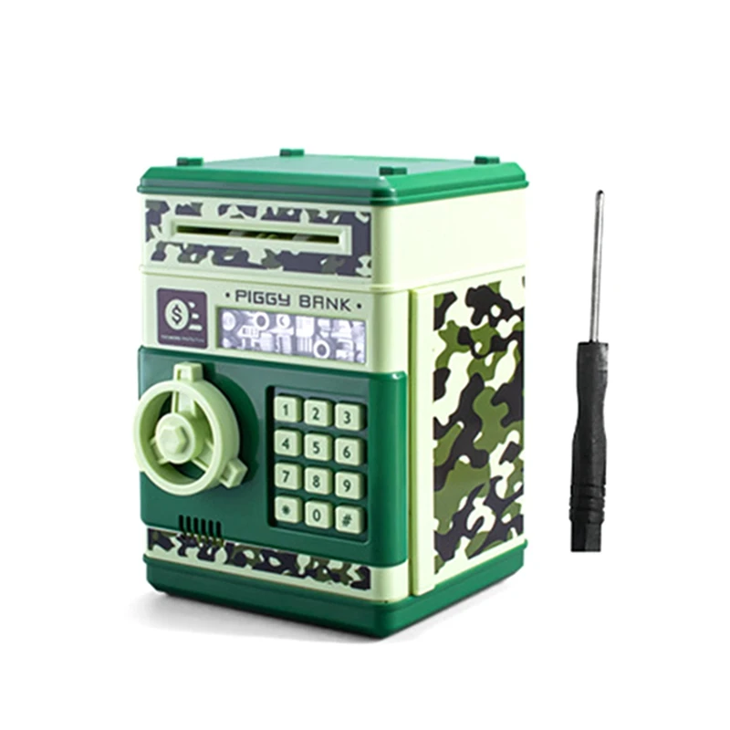 A16R-ATM Piggy Bank For Boys Girls, ATM Coin Bank Money Saving Box With Password, For Adults With Auto Grab Bill Slot