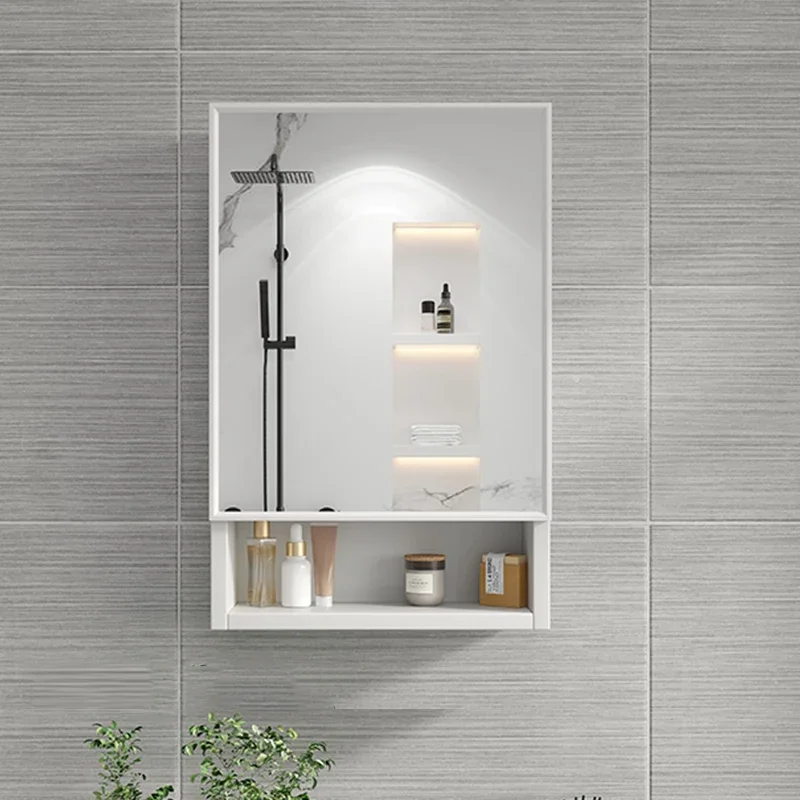 Houten spiegel muur hangende opbergkast staande dressoir organisator verlichting make-upspiegel plank kasten de salon kamer decor