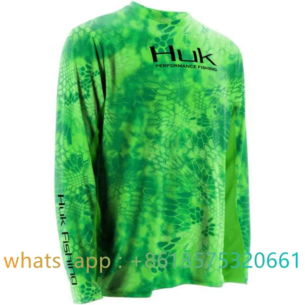 Huk Fishing Shirt Uv Protection Men Custom Fishing Clothing Quick Drying Sun Long Sleeve Tops Wear Anti-uv Upf 50 Fishing Jersey