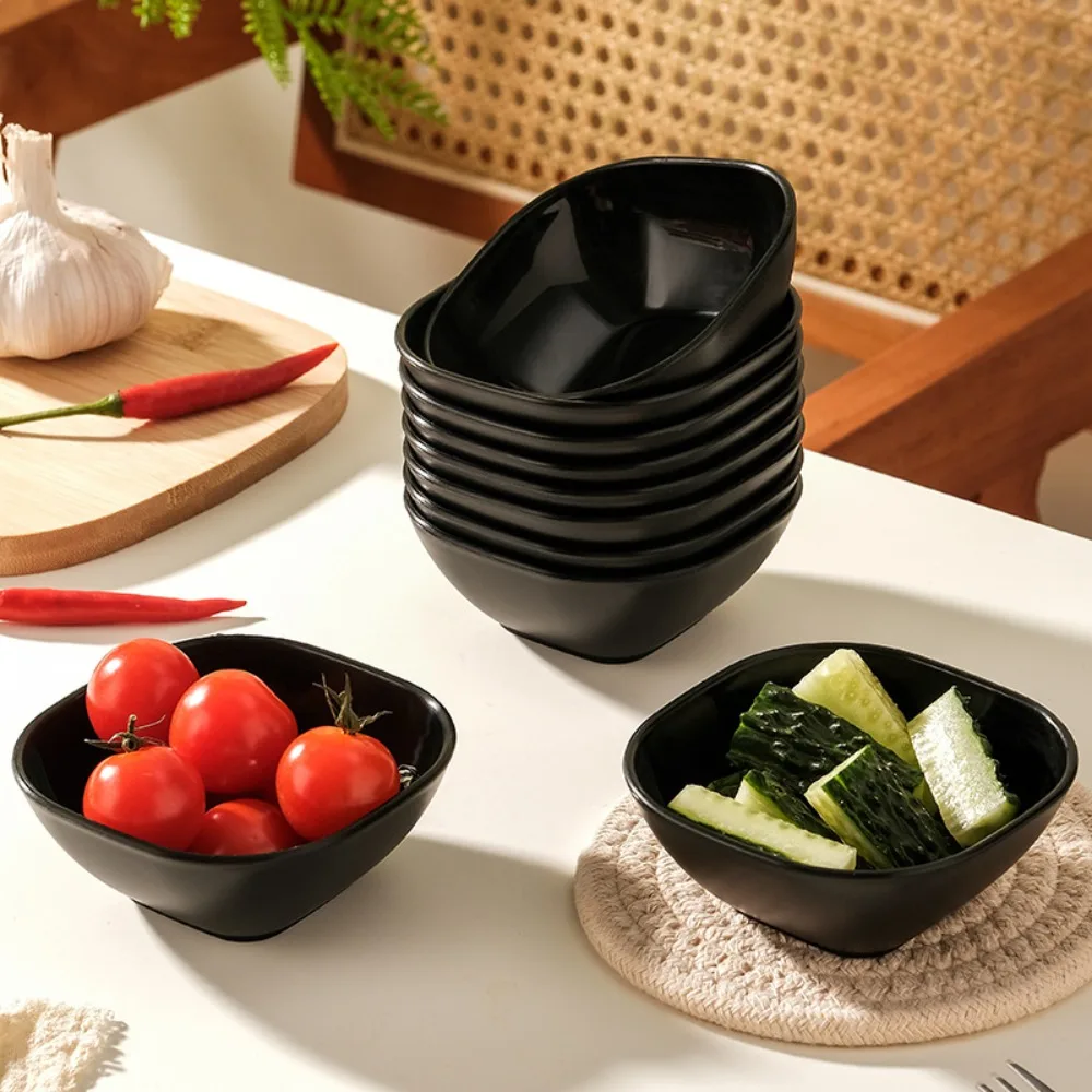 

Набор из 10 многофункциональных пластиковых тарелок для соусов/закусок: черные, утолщенные, для барбекю