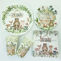 10Pcs Oh Baby Jungle Animal usa e getta piatto di carta tazza tovagliolo bambini Happy Birthday Party Baby Shower Decor forniture