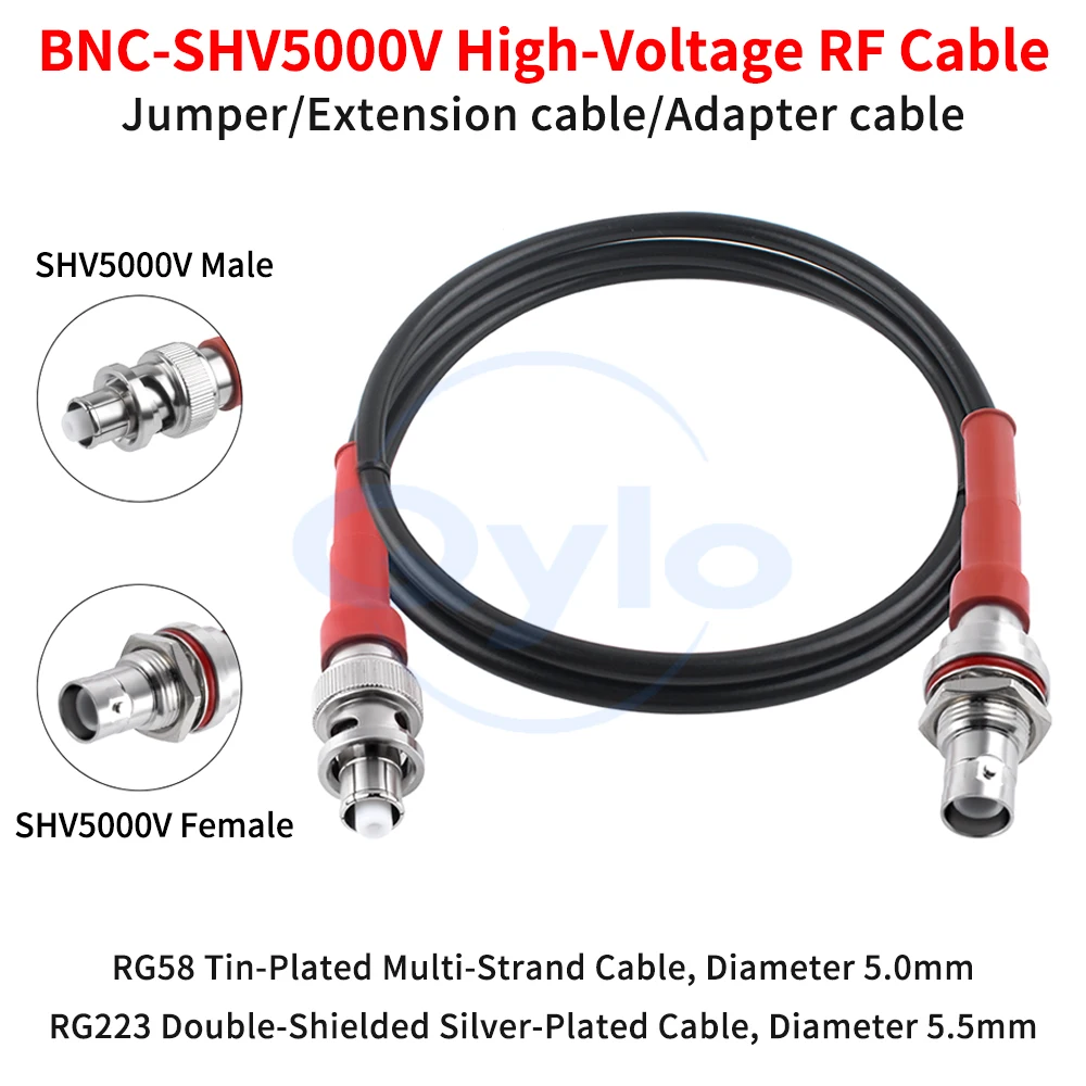 

Кабель высоковольтный SHV/BNC (штекер) для подключения радиочастотного оборудования, 5 кВ, с разъемами BNC (штекер/гнездо) 5000В, SHV5000V - BNC (1 шт.)