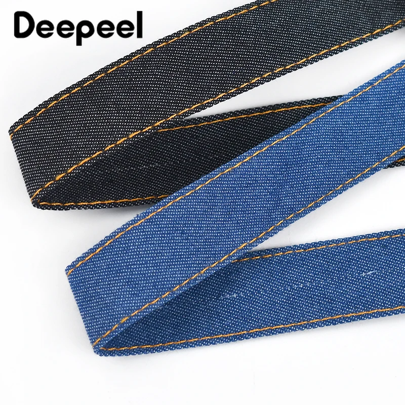 2Meters Deepeel 10/16/25/38mm Polyester Webbing Denim Ribbon Backpack Strap Clothing Jeans Belt Tape Sewing Material Accessories