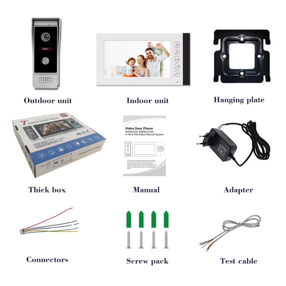 Factory Wholesale Video Door Phone System Home Intercom with 7Inch Touch Screen Display AHD 1080P Doorbell