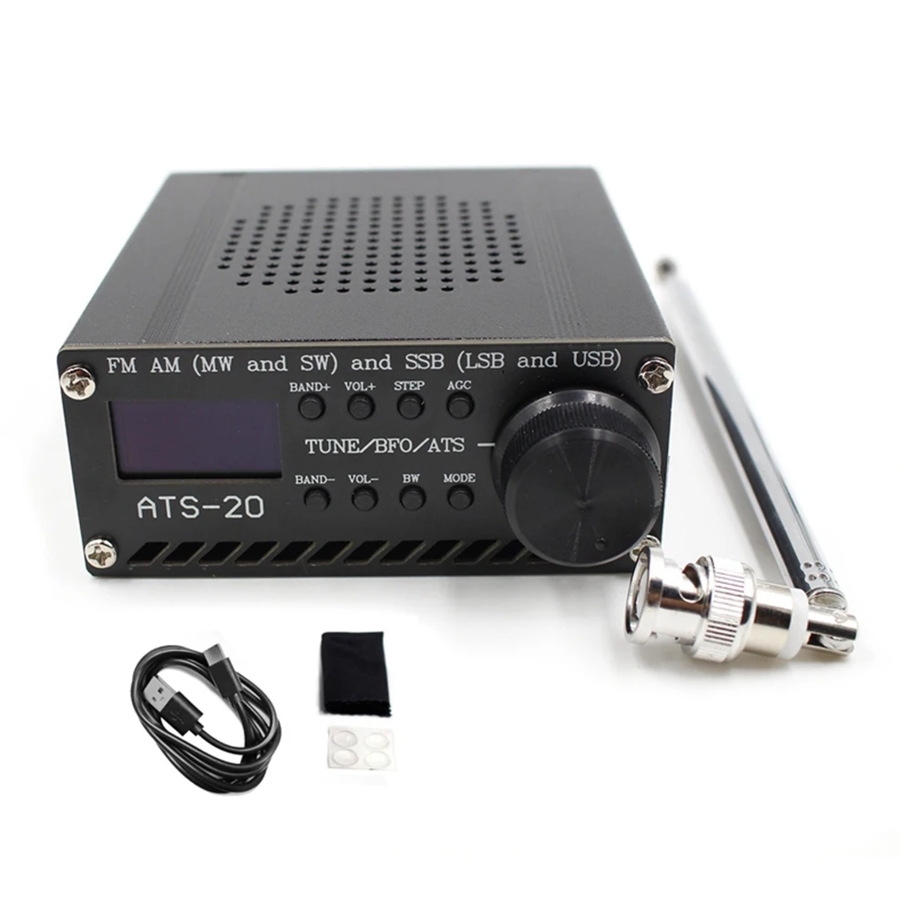 

ATS-20 Si4732 Full Band Radio Receiver with 2.4 Inch Touch Screen FM LW MW SW SSB (LSB & USB) DSP Receiver with Antenna