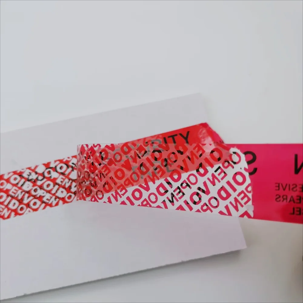 100% Total Transfer Tamper Proof Security Seal Tapes 1 Inch x 55 Yards “Void” Film, Red image 6