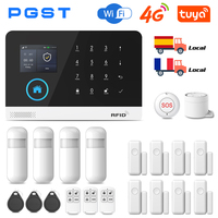 PGST Tuya Smart Home Alarm System GSM WIFI 4G Wireless Smart Life APP Control With Alexa 433MHz Safe Security Door Sensor Siren