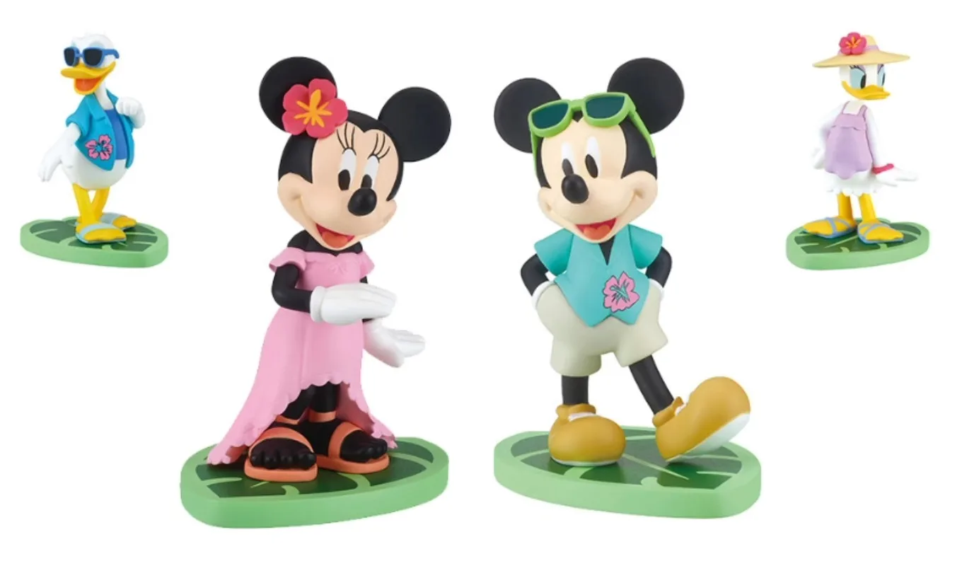 Originale Disney Gashapon Cute Anime Capsule Toys Mickey Mouse Minnie Donald Duck Daisy Hawaii Vacation Action Figure Model Gift