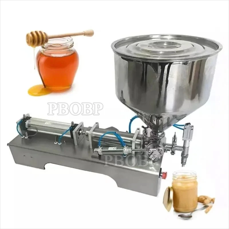 Máquina de Llenado Semiautomática PBOBP para Pasta, Líquido, Miel, Detergente, Jabón, Salsa de Chile, Aceite, Mantequilla de Maní para Botellas de Vidrio
