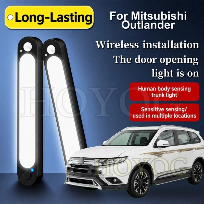For Mitsubishi Outlander 2001-2026 Car Boot Light LED Lamp Motion Sensor Cordless Camping Trunk Cargo Light SUV Interior Cabin