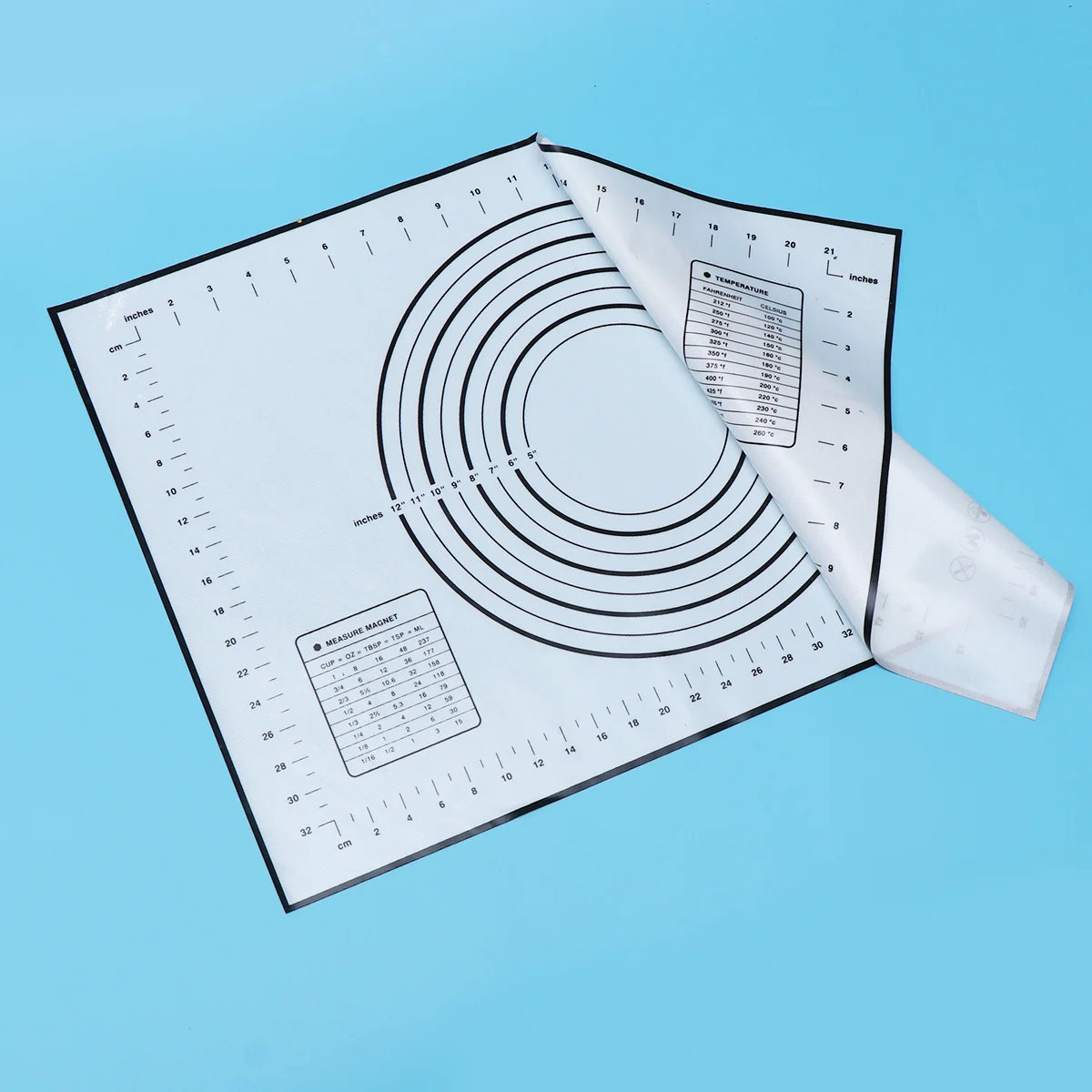 Rolling Pin Pastry Work Measurement Mat For Dough Silicone Baking Mats with Measurements