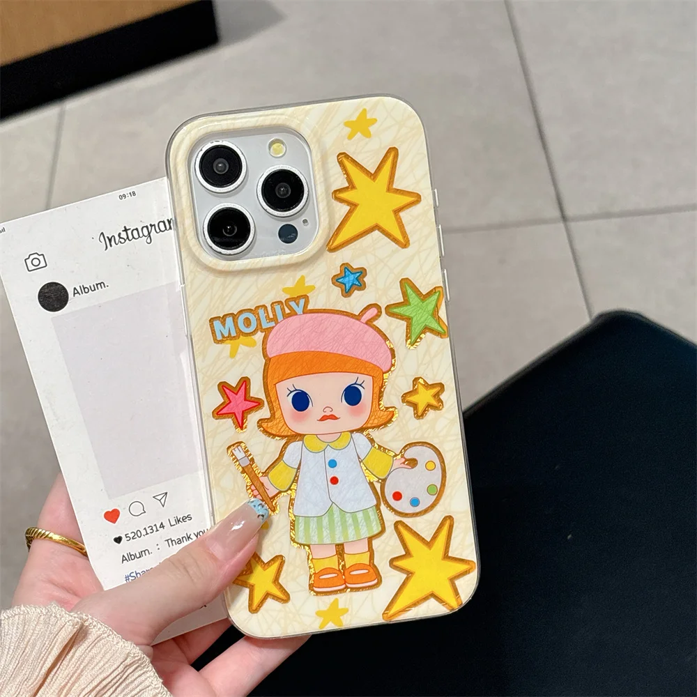 

Чехол для телефона с милой мультяшной звездой для девочки для iPhone 14 13 15 16 Pro Max 17 Pro Fundas Art Shock Protection Cover для Apple 16 17 15 pro