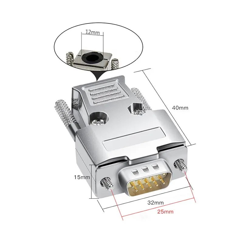 DB15 Pure Copper VGA Connector Welding Plug Male Female 3 Rows 15 Pin Connectors Computer Video Interface VGA Plug Adapter