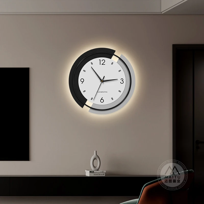 Round Modern Wall Clock Large Screen Display Silent Non Ticking Luxury Design for Living Room Bedroom Office Kitchen Home Decor