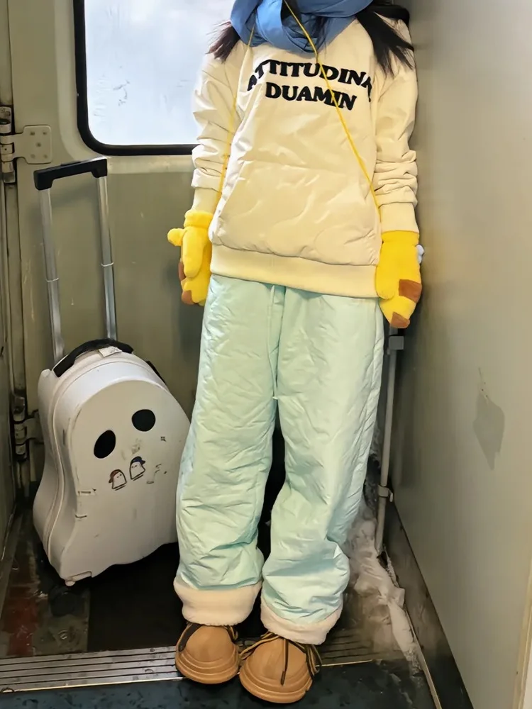 

Мужские зимние брюки из американского бархатистого пуха и хлопка для северо-восточного Китая, морозостойкие до -40°C, для катания на лыжах, повседневные брюки для Харбина