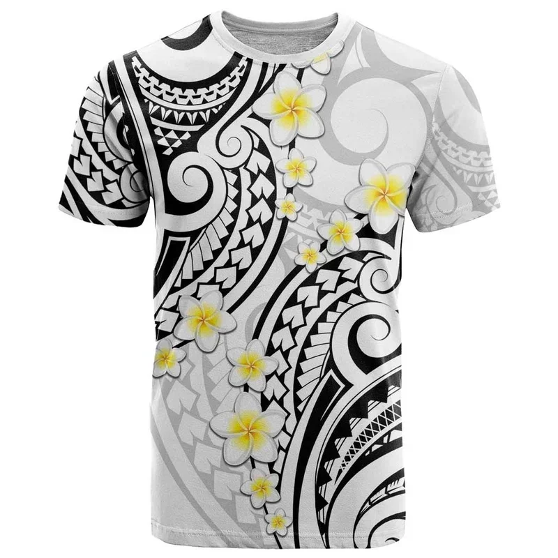 Polynesian Tiki Men's T-shirt 7-color Hibiscus, 3D Printed Shirt, Round Neck, Short Sleeved, Casual, Plus Size Streetwear