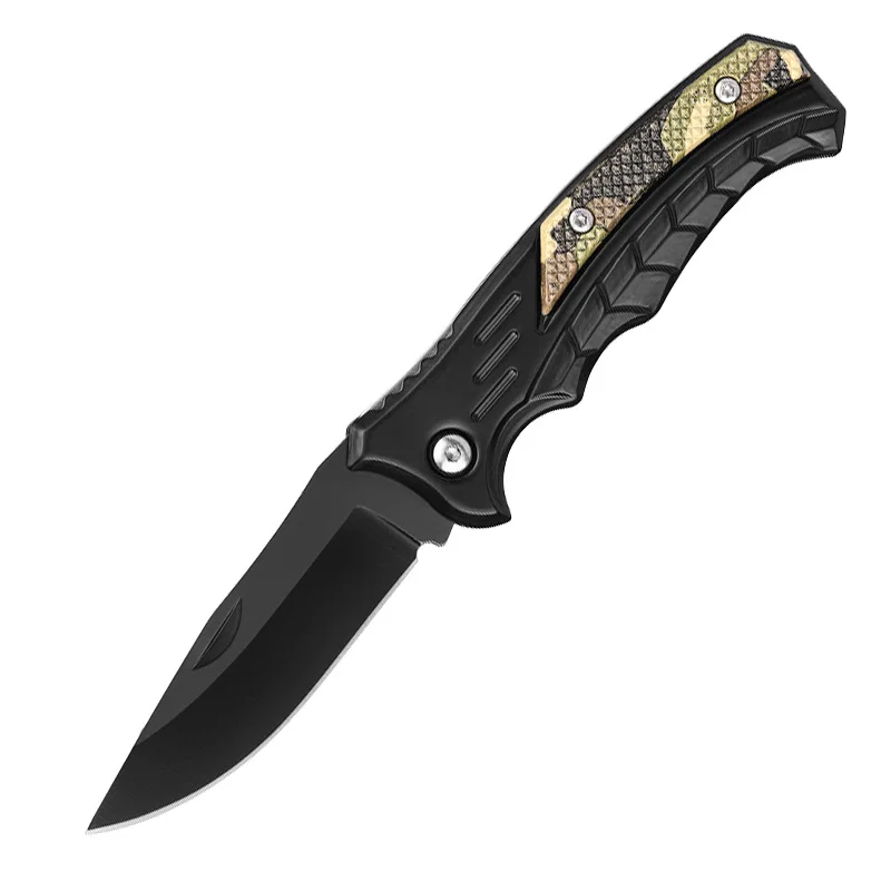 Folding knife outdoor knife High hardness stainless steel anti slip camping knife Portable outdoor knife folding