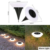 Garden ground solar lamp 14 LED circular white IP65 waterproof solar warm white light garden courtyard decorative pole lamp