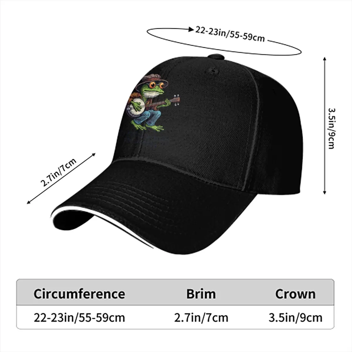 Let Torment Write the Melody Baseball Caps Peaked Cap Frog Sun Shade Hats for Men Women