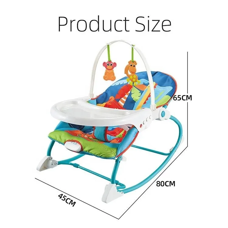 Multi-functional 2-In-1 Baby Vibration Rocking Chair With Music Dinner Chairs Baby  Toy Rocker Newborn Cradle Folding Toy