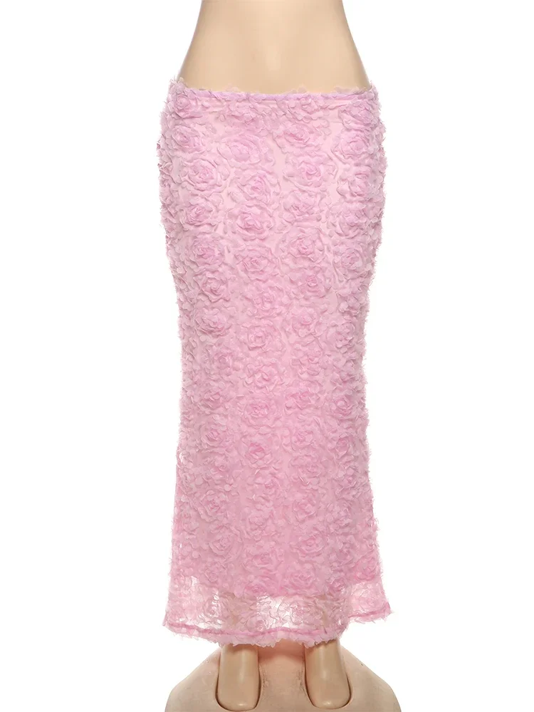 

Sisterlinda Appliques Popular Maxi Skirts Summer Hotsweet Solid High Waist Skinny Hip Straight Bottoms Female Trend Streetwear