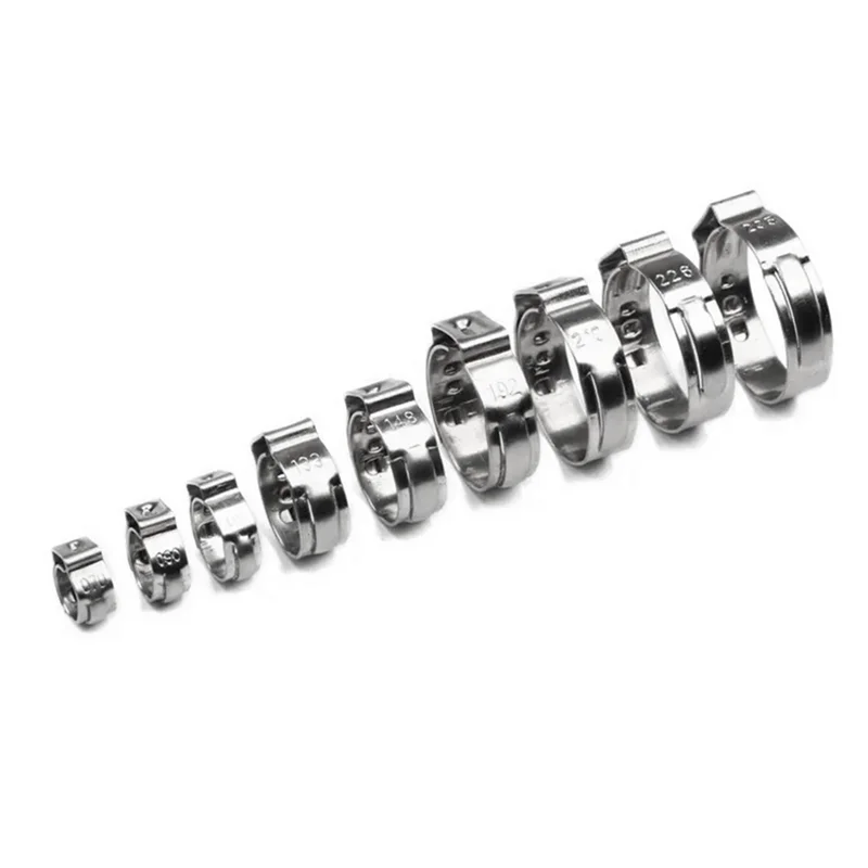 130 Piece Single Ear Stepless Hose Clamp +1PC Hose Clip Clamp Pliers Red & Silver 7-21Mm Hose Clamp Cinch Clamp Rings