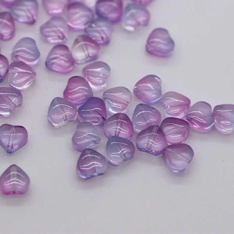 50pcs/set 6mm Glazed Mini Love Heart Loose Glass Beads DIY for Jewelry Making Pendant Wholesale