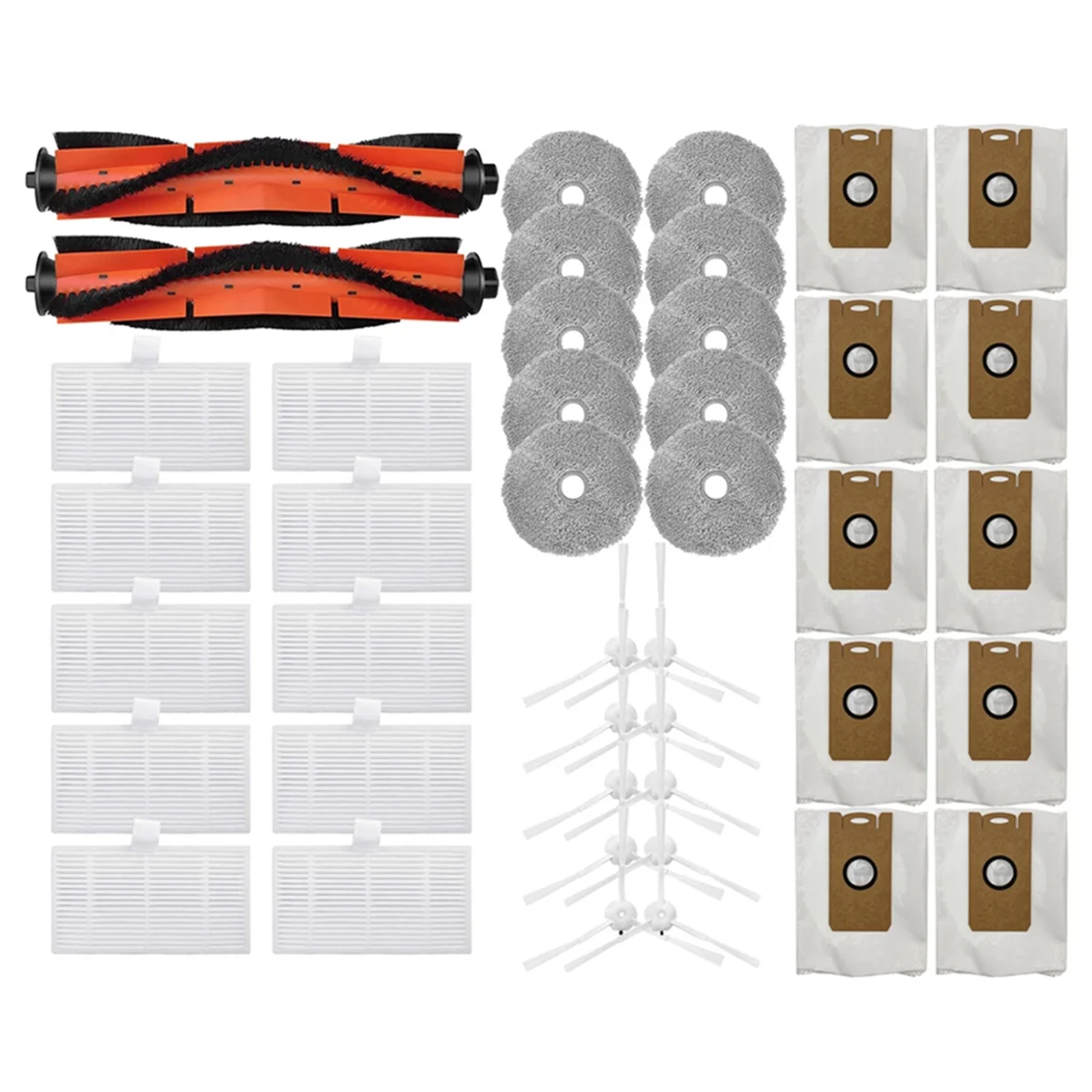 For W2 Spare Parts Main Side Brush Hepa Filers Mop Cloths Dust Bag Replacement Robot Vacuum Cleaner Parts