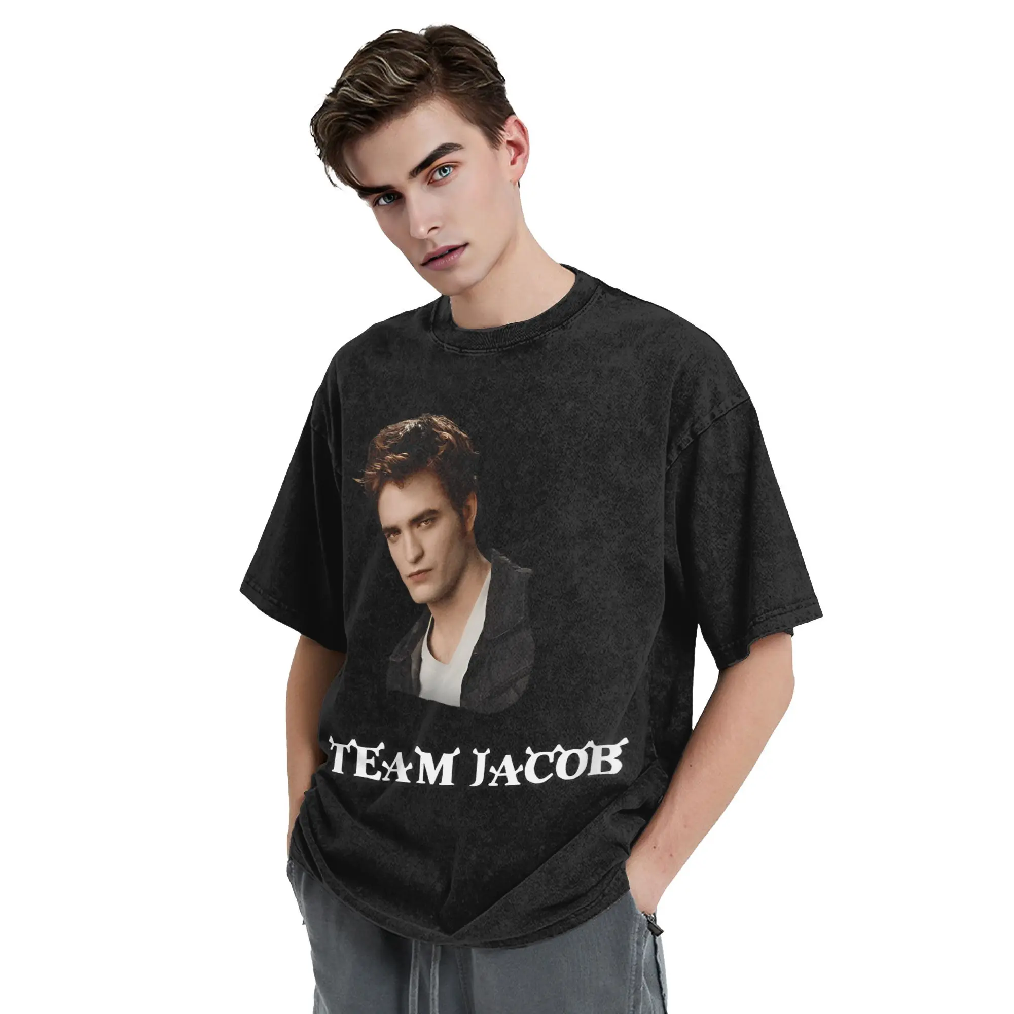 تي شيرت رجالي روبرت باتينسون إدوارد تي شيرت فريق جاكوب بلايز بيتش Y2K مضحك بأكمام قصيرة ورقبة دائرية تصميم هاراجوكو تي شيرت رائجة البيع