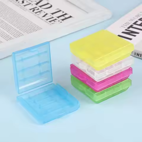 5pcs Transparent Plastic Battery Storage Box Suitable for AA/AAA Battery Energy-saving Battery Container Bracket