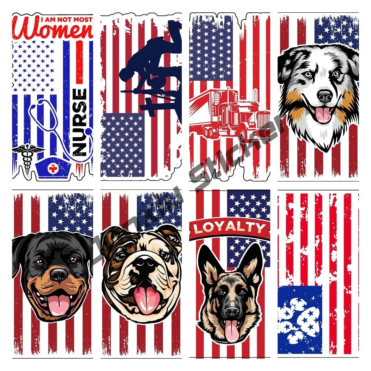 Personality American Flag Vinyl Decal Dog Paw Patriotic Pet Bumper Sticker Perfect Laptops Tumblers Windows Cars Trucks Walls