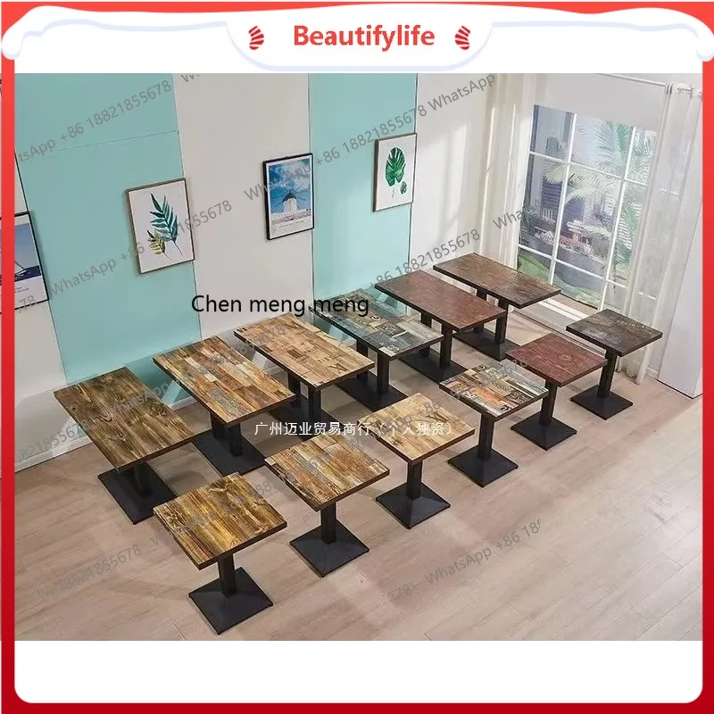 

Snack Bar Table Commercial Milk Tea Table Dessert Shop Restaurant Fast Food Restaurant Table H