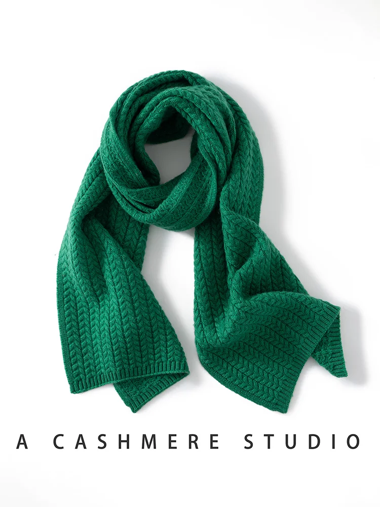 Chic ผู้หญิง 100% ผ้าพันคอแคชเมียร์ฤดูใบไม้ร่วงฤดูหนาวแคชเมียร์ถักข้าวสาลีหูยาวผ้าคลุมไหล่สบายๆสไตล์ Basic Soft WARM ผ้าพันคอหรูหรา Tops