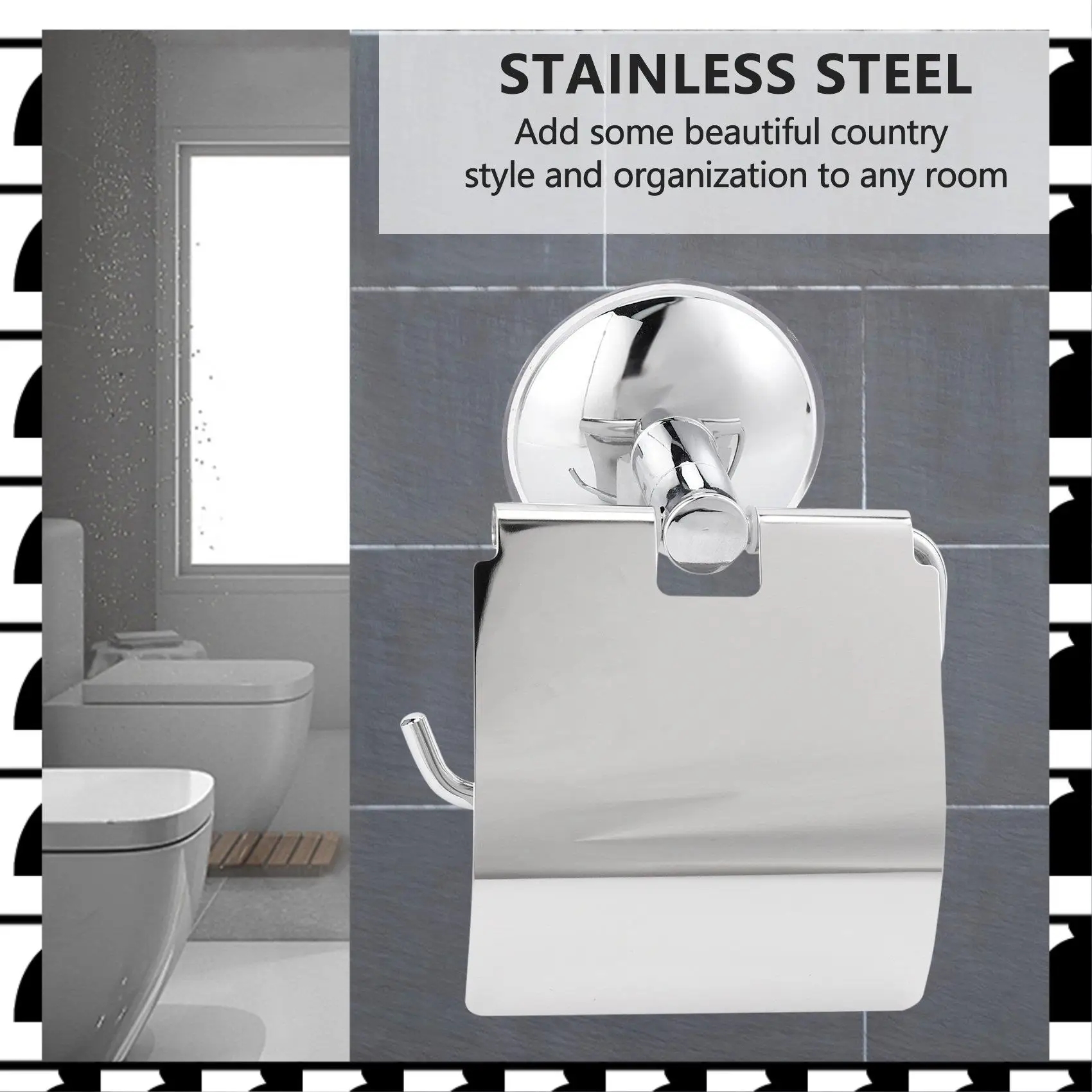 

A44U Держатель для туалетной бумаги из нержавеющей стали Сверхмощный настенный держатель на присоске Держатель для туалетной бумаги Держатель для рулона туалетной бумаги в ванной комнате
