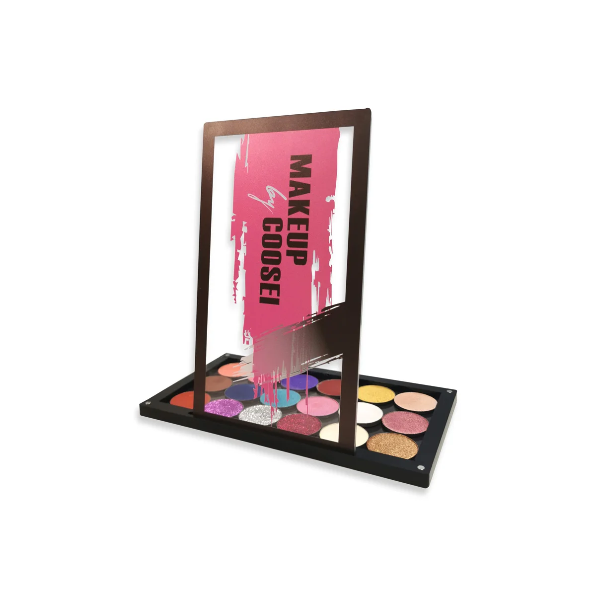 Paleta de sombras magnéticas vazios empilháveis de 2 camadas em acrílico transparente faça você mesmo sua grande paleta de maquiagem