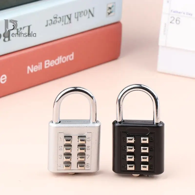 8 Digits Password Code Combination Padlock Zinc Alloy Suitcase For Luggage Travel Smart Lock Keyed Anti-thieft