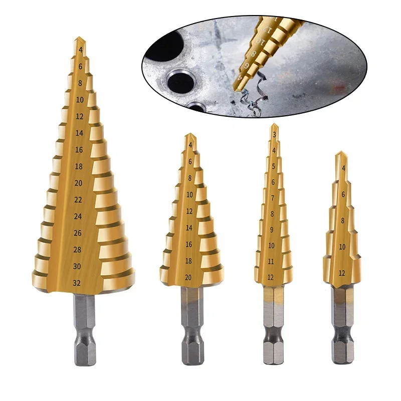 

6pcs Titanium Drill Bits Set, 3-12mm for Metal Wood, Hard Steel Twist Bits, Corrosion Resistant, Precision Hole Enlarging Tools