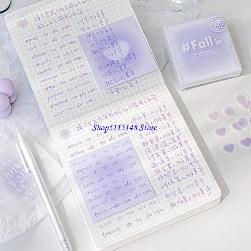 F3MAグラデーションカラーノートペーパー7x7cmスティッキーノートライティングのためのメモパッドフリッジカレンダーでジャーナリングリマインダーを取る