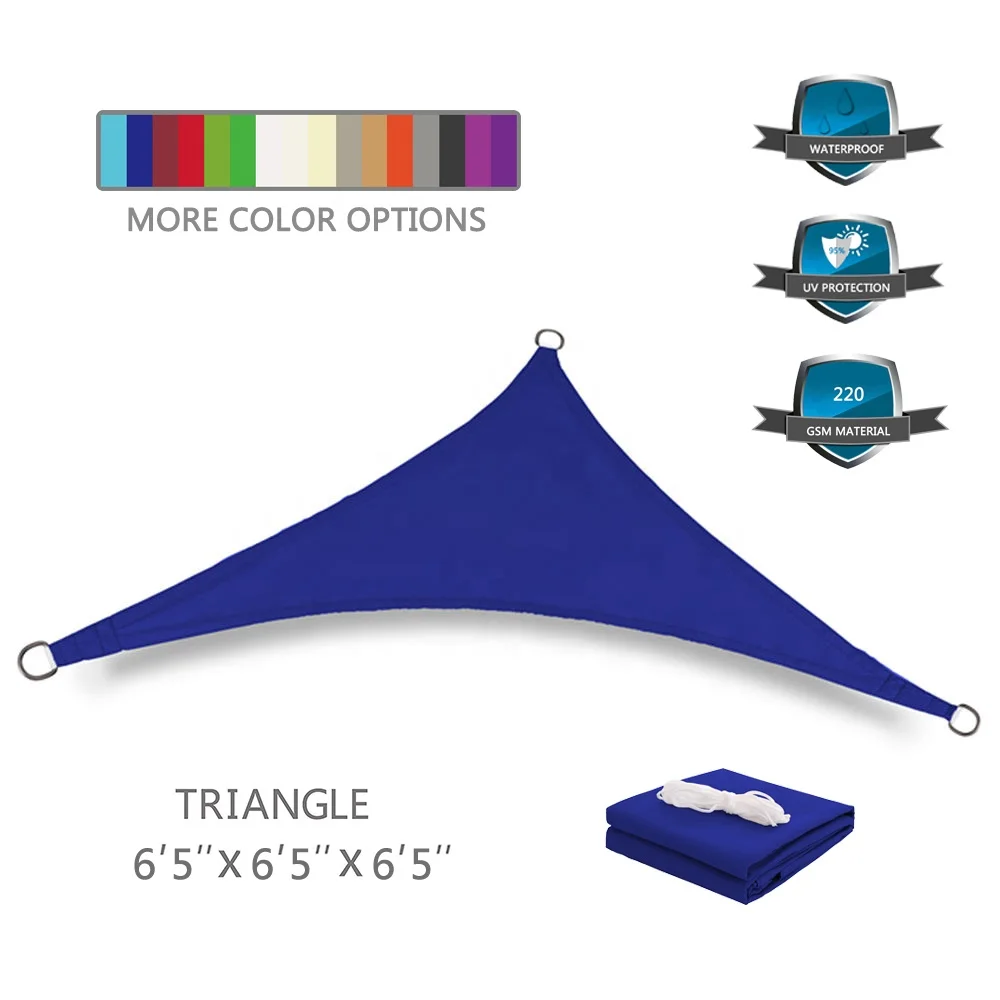 2*2*2 m Customized Waterproof Triangle Residential Shade Shelter Blue Sun Protection Shade Sail Cover