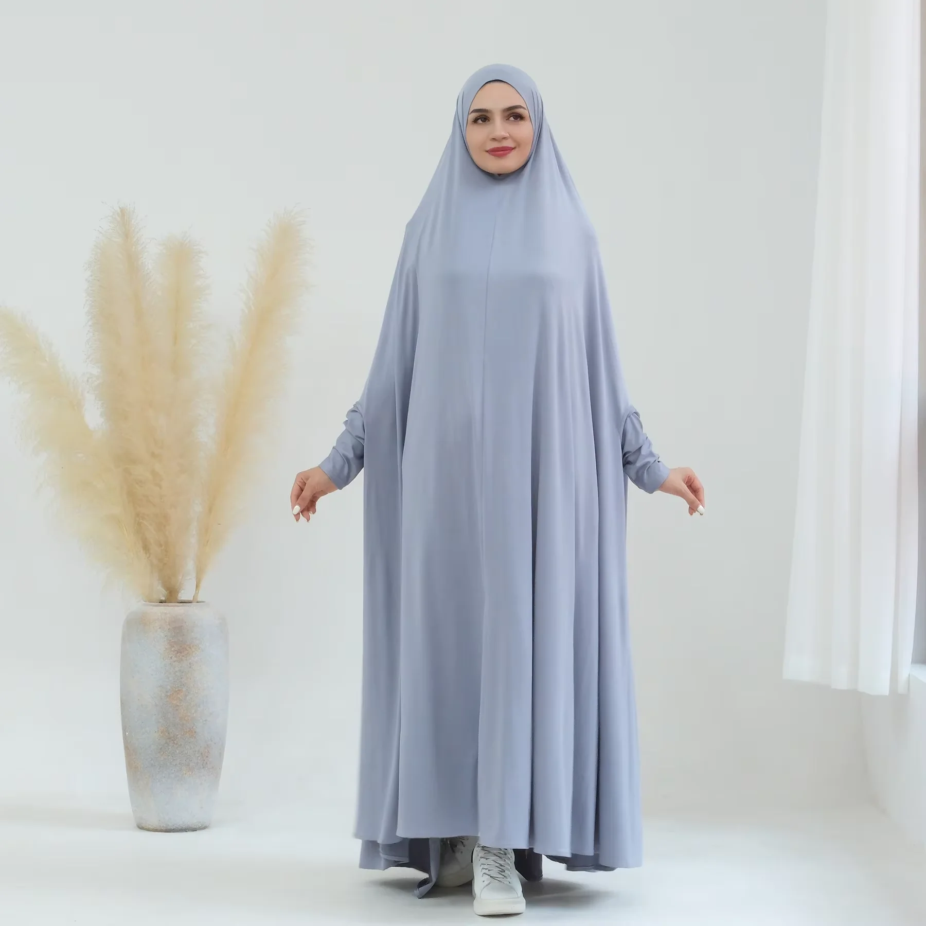 

Eid Hooded Abaya Women Muslim Prayer Dress Djellaba Islamic Clothing Overhead Kaftan Ramadan Dubai Turkey Robe Saudi Arab Burqa