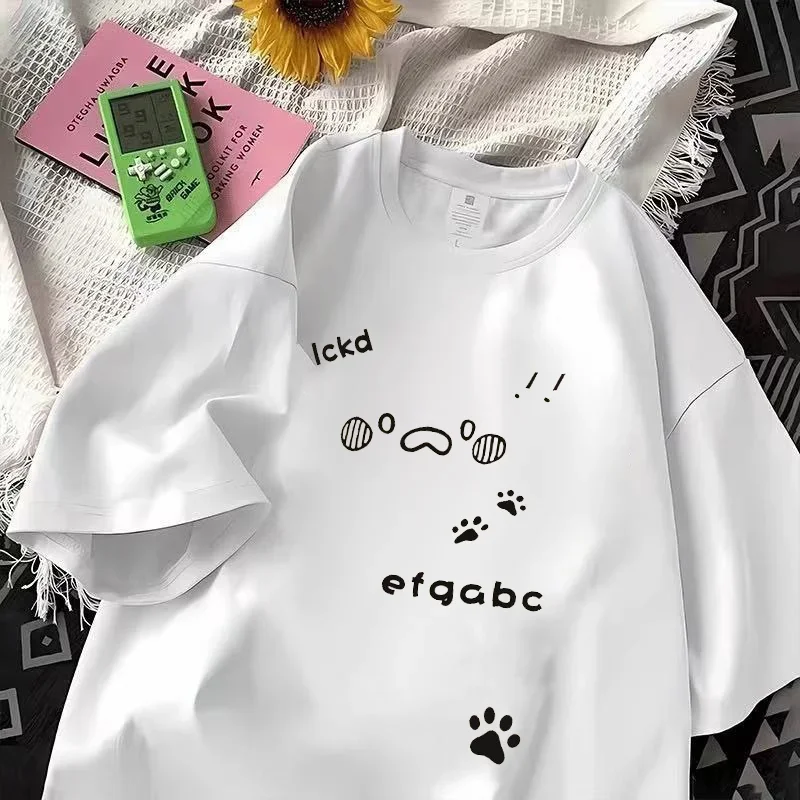 

Summer Fashion Cartoon Cute Printing Men's Women's Loose Casual T-shirt Short Sleeve Large Size Universal