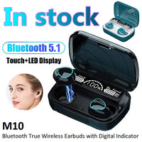 M10 Tws Bluetooth Earphones Handfree LED Dispay Headphones Blutooth HiFi Stereo Music Wireless Earbuds Waterproof Gaming Headset