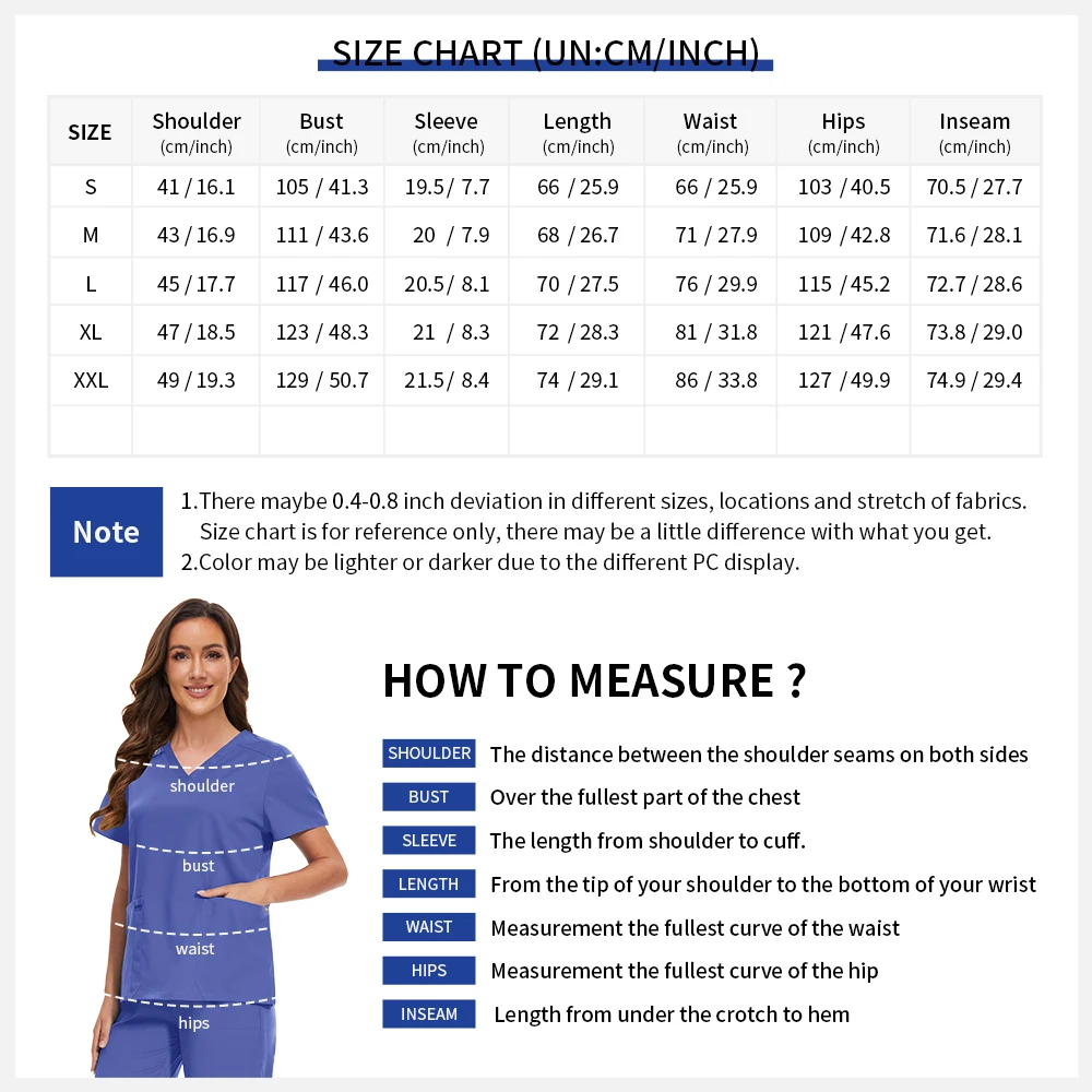 Niaahinn Uniformi Medicos Dentista Infermiera Abiti da lavoro Donne Cura medica Infermiera Uniforme Scrub Uniformi Donne Scrub Set di indumenti da lavoro