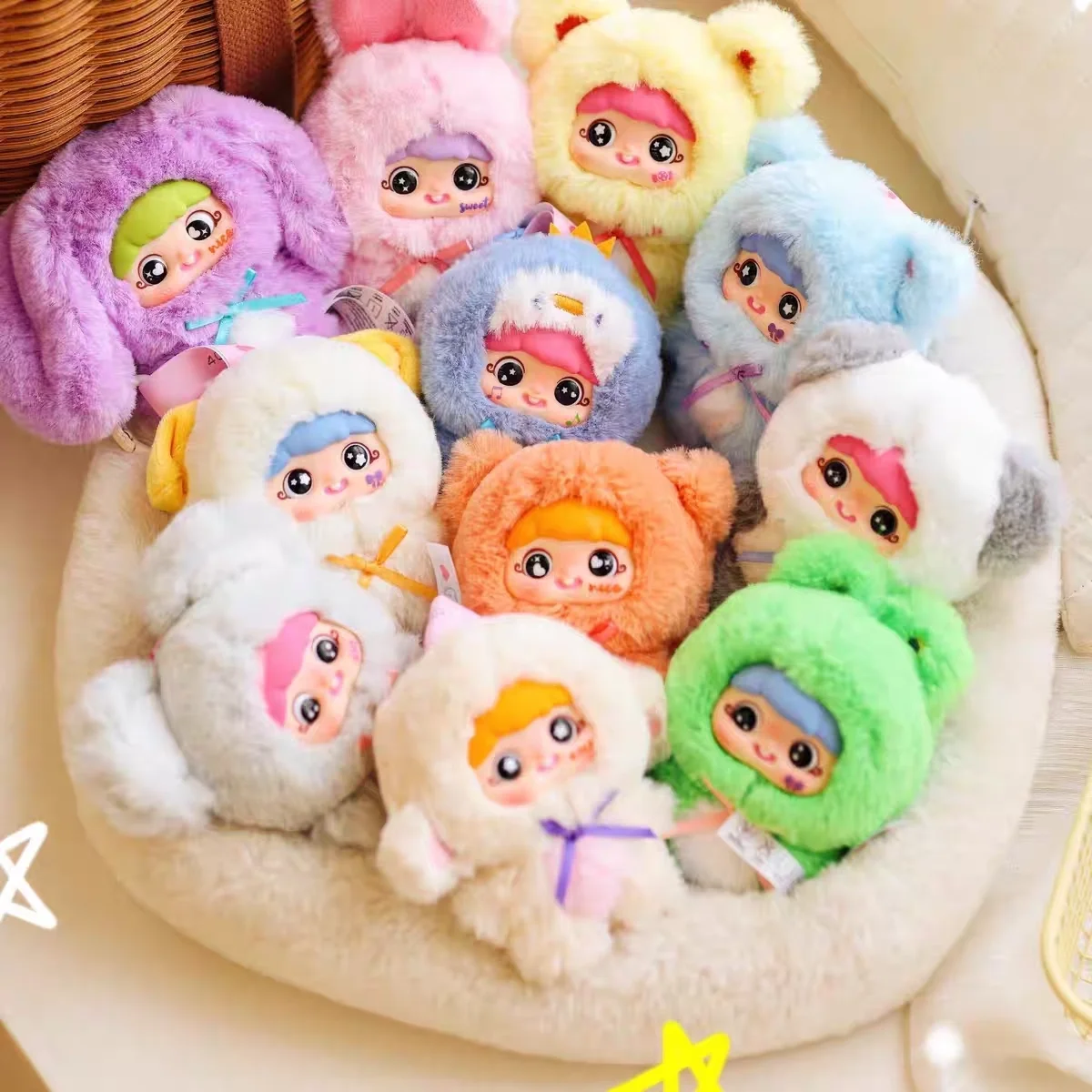 Echte Yaya eenjarige pluche hanger blinde doos kindertrend pop pop rugzak decoratieve meisjes schattig verjaardagscadeau.