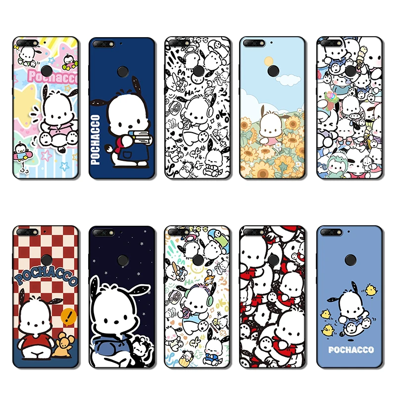 Huawei Y6P Y7A Y8P Y9A Y5 Y6 Prime Pochacco  Creative Design Soft Black Phone Case