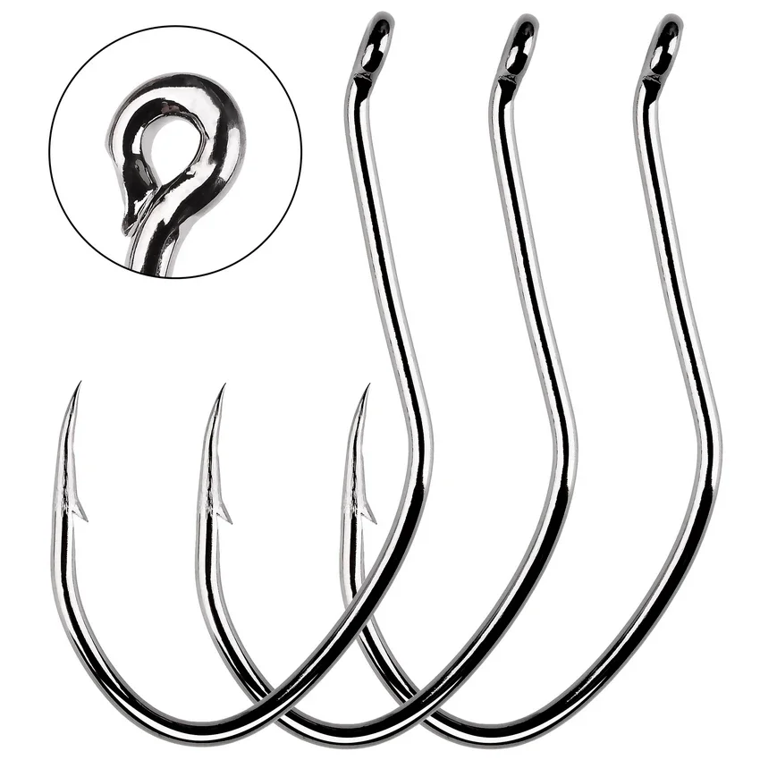 Catfish Hook 100pcs/pack High-Carbon Steel Fishing  Accessories 6/0 -10 # Very Sharp Hook Barbed Catfish Hooks Fishing Tackle